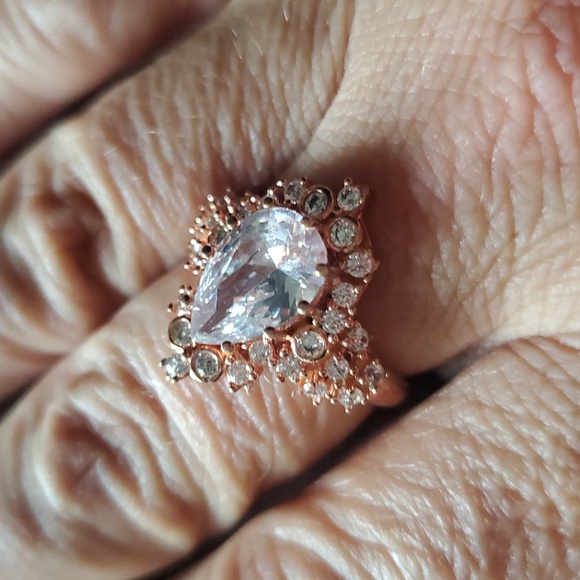 STERLING SILVER ROSE GOLD FANCY PEAR - Picture 2 of 4